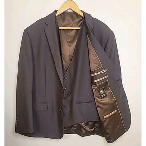 Caravelli Men's‎ Blazer and Vest Size 50R Sport Jacket Brown Gorgeous Wedding